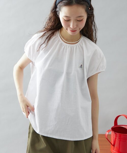 GEVACO（ゲバコ）の「【GEVACO】リネンフレンチスリーブプルオーバー（シャツ/ブラウス・レディース・ブラック/ホワイト/レッド・ONE SIZE）」の2枚目の写真