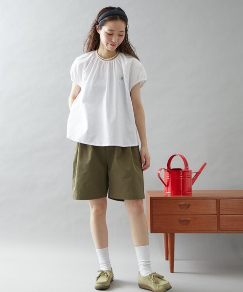 GEVACO（ゲバコ）の「【GEVACO】リネンフレンチスリーブプルオーバー（シャツ/ブラウス・レディース・ブラック/ホワイト/レッド・ONE SIZE）」の10枚目の写真