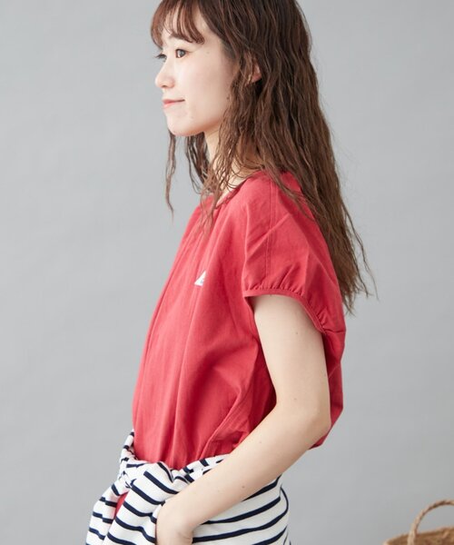 GEVACO（ゲバコ）の「【GEVACO】リネンフレンチスリーブプルオーバー（シャツ/ブラウス・レディース・ブラック/ホワイト/レッド・ONE SIZE）」の17枚目の写真