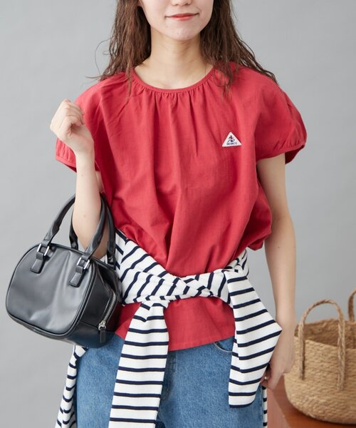 GEVACO（ゲバコ）の「【GEVACO】リネンフレンチスリーブプルオーバー（シャツ/ブラウス・レディース・ブラック/ホワイト/レッド・ONE SIZE）」の18枚目の写真