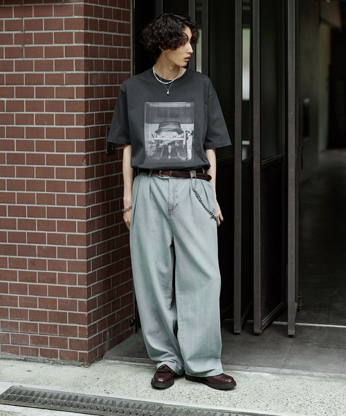 Bleme(ブレム)の「クラシック ピグメント プリントTシャツ(Tシャツ/カットソー・メンズ・チャコール/ホワイト・S/M/L/XL)」の21枚目の写真