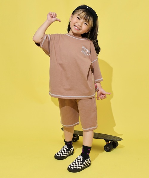 セール】配色ステッチ オーバーセットアップ KIDS（ルームウェア