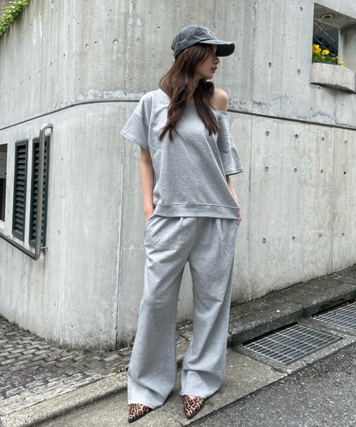 2025SS】オフショルトップス＆パンツセットアップ（セットアップ