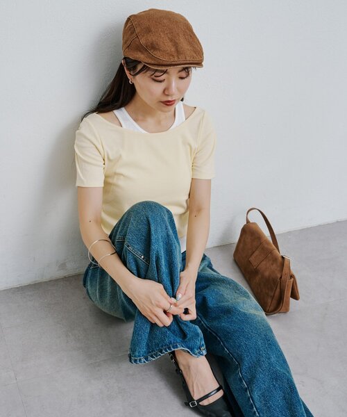 Kastane(カスタネ)の「*リブレイヤードTEE(Tシャツ/カットソー・レディース・アイボリー/オフホワイト/ネイビー・FREE)」の17枚目の写真