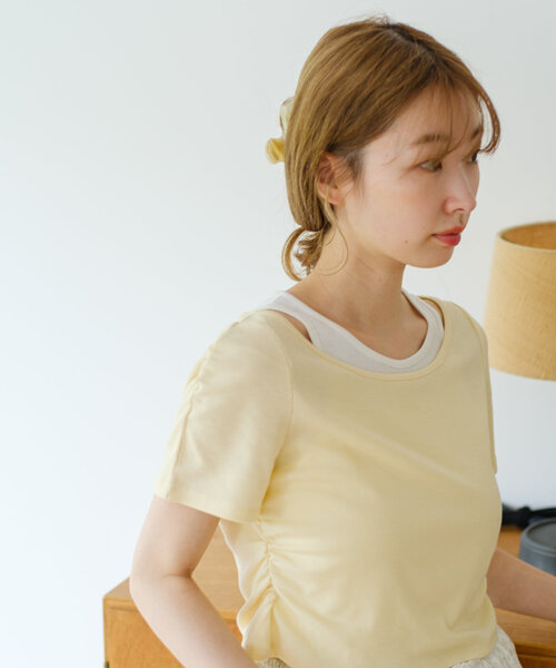 Kastane(カスタネ)の「*リブレイヤードTEE(Tシャツ/カットソー・レディース・アイボリー/オフホワイト/ネイビー・FREE)」の19枚目の写真