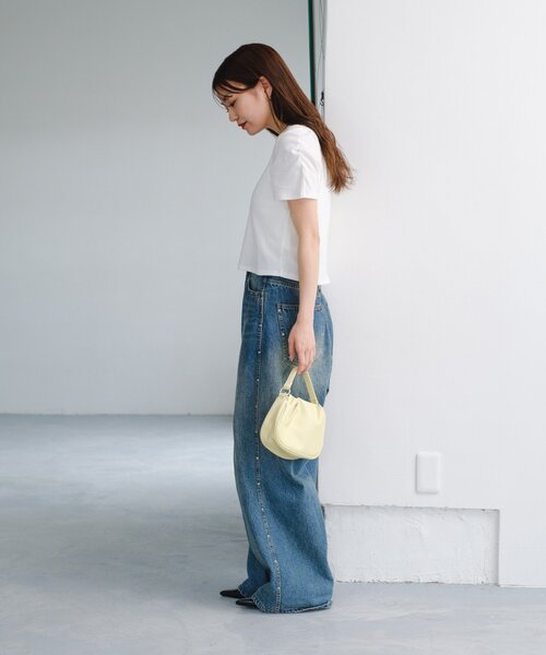 Kastane(カスタネ)の「*リブレイヤードTEE(Tシャツ/カットソー・レディース・アイボリー/オフホワイト/ネイビー・FREE)」の6枚目の写真