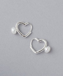 【ALLURELLE】淡水パール ハートピアス silver925 KNF-TP