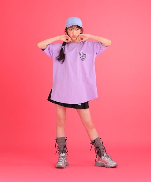 コットン100％ バックプリント チュニックワンピース（Tシャツ