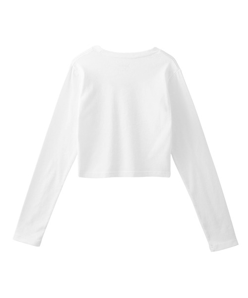 X-girl(エックスガール)の「STUFFED BEAR L/S BABY TEE(Tシャツ/カットソー・レディース・ブラック/ホワイト・S/M)」の3枚目の写真