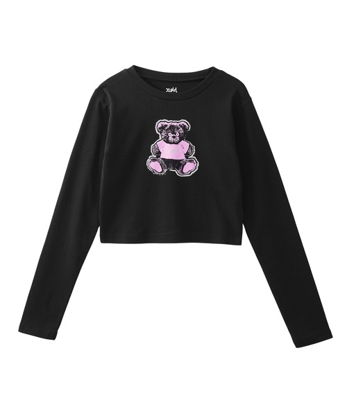 STUFFED BEAR L/S BABY TEE（Tシャツ/カットソー）｜X-girl