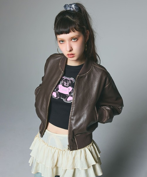 STUFFED BEAR L/S BABY TEE（Tシャツ/カットソー）｜X-girl