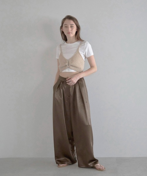 MINERTE(ミネルテ)の「【MINERTE】drawstring knit bustier / ドロストニットビスチェ(キャミソール・レディース・オフホワイト/ライトベージュ/ネイビー・FREE)」の20枚目の写真