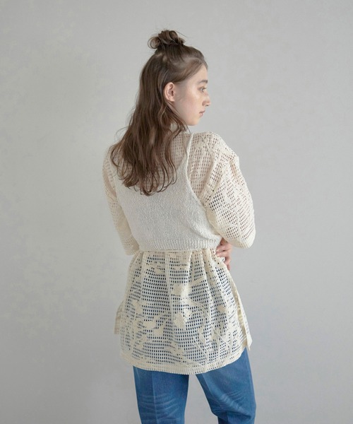 MINERTE(ミネルテ)の「【MINERTE】drawstring knit bustier / ドロストニットビスチェ(キャミソール・レディース・オフホワイト/ライトベージュ/ネイビー・FREE)」の7枚目の写真