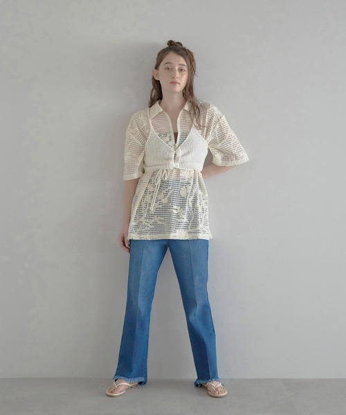 MINERTE(ミネルテ)の「【MINERTE】drawstring knit bustier / ドロストニットビスチェ(キャミソール・レディース・オフホワイト/ライトベージュ/ネイビー・FREE)」の10枚目の写真
