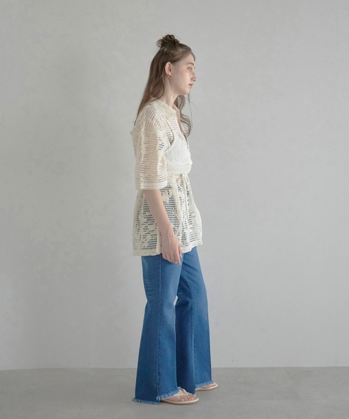 MINERTE(ミネルテ)の「【MINERTE】drawstring knit bustier / ドロストニットビスチェ(キャミソール・レディース・オフホワイト/ライトベージュ/ネイビー・FREE)」の12枚目の写真