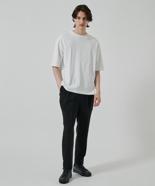 STUDIOUS（ステュディオス）の「【STUDIOUS】HIGH TWIST RELAX FIT TEE（Tシャツ/カットソー・メンズ・ホワイト/ブラック・1/2）」の3枚目の写真