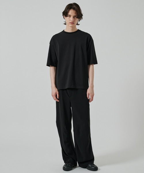 STUDIOUS（ステュディオス）の「【STUDIOUS】HIGH TWIST RELAX FIT TEE（Tシャツ/カットソー・メンズ・ホワイト/ブラック・1/2）」の4枚目の写真