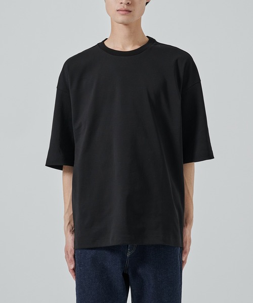 STUDIOUS（ステュディオス）の「【STUDIOUS】HIGH TWIST RELAX FIT TEE（Tシャツ/カットソー・メンズ・ホワイト/ブラック・1/2）」の7枚目の写真