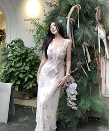 花柄シフォンロングワンピース【ZOZOTOWN限定アイテム】