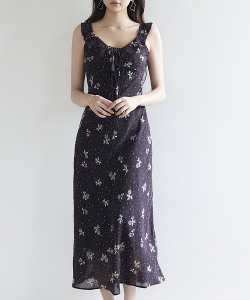 セール】花柄シフォンロングワンピース【ZOZOTOWN限定アイテム