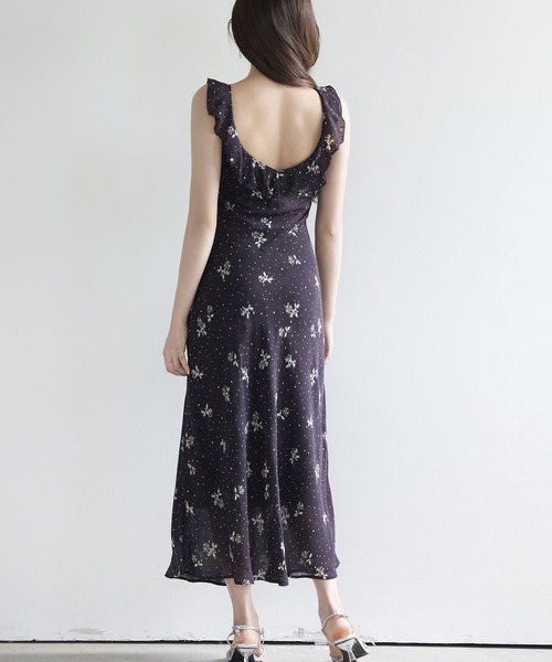 セール】花柄シフォンロングワンピース【ZOZOTOWN限定アイテム