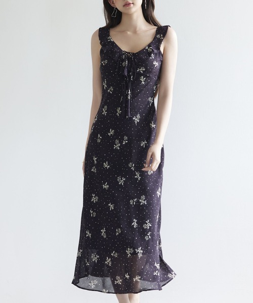 SAISON DE PAPILLON(セゾンドパピヨン)の「花柄シフォンロングワンピース【ZOZOTOWN限定アイテム】(ワンピース・レディース・ブラック/アイボリー・M/S)」の19枚目の写真