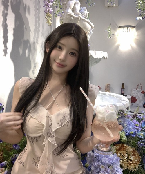 SAISON DE PAPILLON(セゾンドパピヨン)の「花柄シフォンロングワンピース【ZOZOTOWN限定アイテム】(ワンピース・レディース・ブラック/アイボリー・M/S)」の7枚目の写真