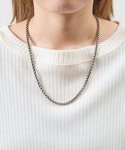 Square Block Chain HARIM ハリム / SQUARE BLOCK CHAIN LONG NECKLACE シルバー925スクエアブロックチェーンロング ...