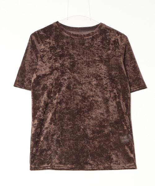 セール】ベロアハーフスリーブトップス（Tシャツ/カットソー）｜THE