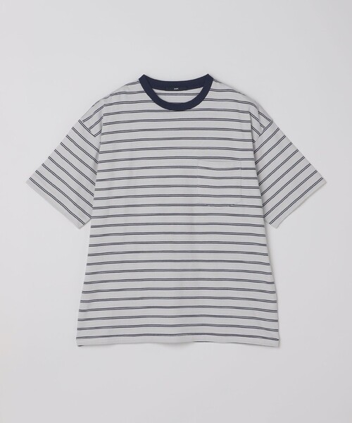 SHIPS(シップス)の「SHIPS: マイクロ ボーダー ショートスリーブ Tシャツ(Tシャツ/カットソー・メンズ・ブラウン/グリーン/ダークグレー/ベージュ/ネイビー/ラベンダー/ブルー・SMALL/MEDIUM/LARGE/X-LARGE)」の6枚目の写真