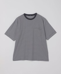 SHIPS: マイクロ ボーダー ショートスリーブ Tシャツ