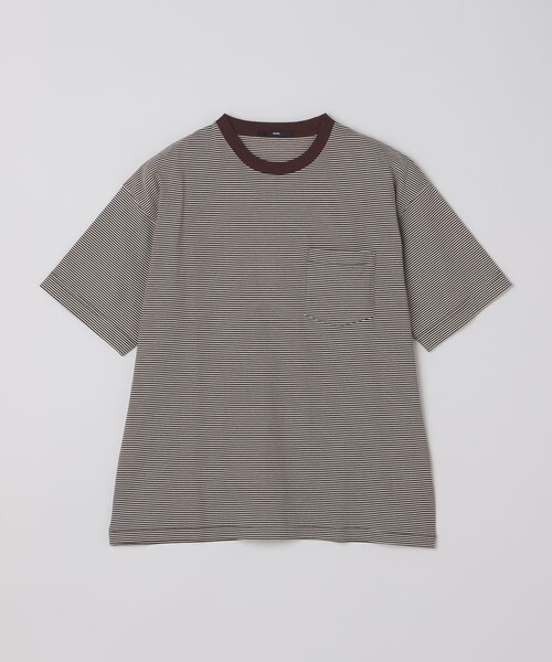 SHIPS(シップス)の「SHIPS: マイクロ ボーダー ショートスリーブ Tシャツ(Tシャツ/カットソー・メンズ・ブラウン/グリーン/ダークグレー/ベージュ/ネイビー/ラベンダー/ブルー・SMALL/MEDIUM/LARGE/X-LARGE)」の19枚目の写真