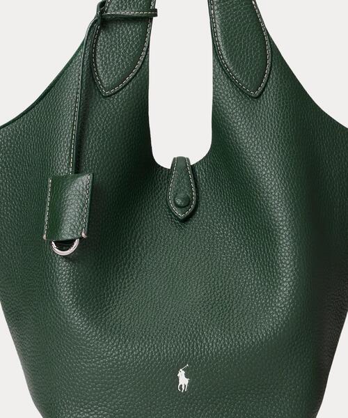 【国内入手困難】グリーン  Polo Play レザー トートバッグ Polo Play レザー トート（トートバッグ）｜POLO RALPH LAUREN