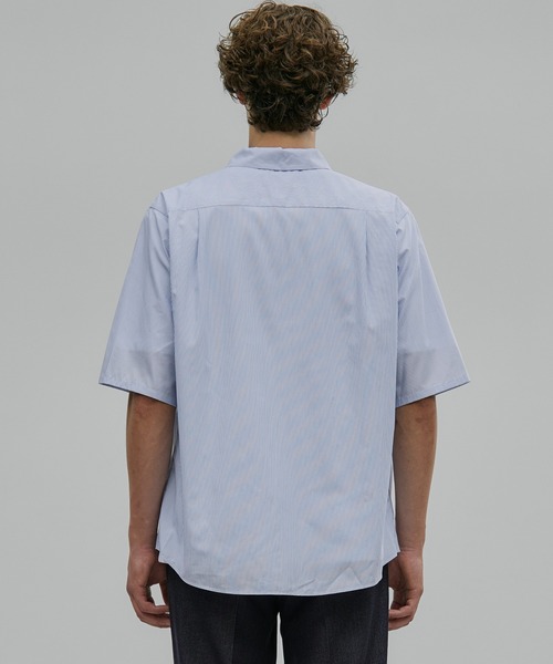UNITED TOKYO(ユナイテッドトウキョウ)の「【完売間近!】ハイカウントブロードストライプシャツ |日本製/夏服/防シワ/天然素材(シャツ/ブラウス・メンズ・オフホワイト/サックスブルー・1/2)」の11枚目の写真