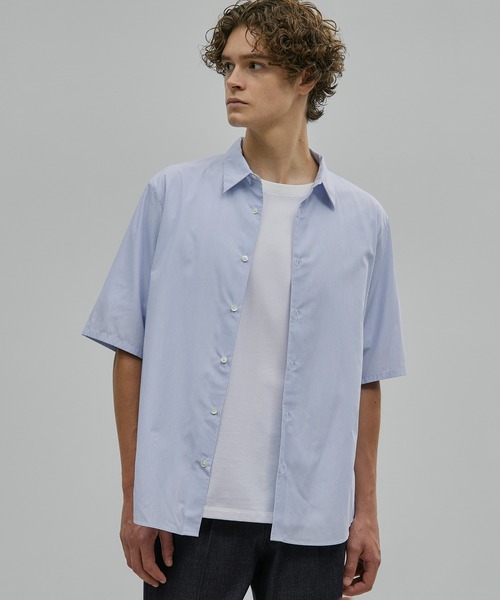 UNITED TOKYO(ユナイテッドトウキョウ)の「【完売間近!】ハイカウントブロードストライプシャツ |日本製/夏服/防シワ/天然素材(シャツ/ブラウス・メンズ・オフホワイト/サックスブルー・1/2)」の8枚目の写真