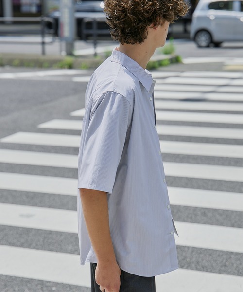 UNITED TOKYO(ユナイテッドトウキョウ)の「【完売間近!】ハイカウントブロードストライプシャツ |日本製/夏服/防シワ/天然素材(シャツ/ブラウス・メンズ・オフホワイト/サックスブルー・1/2)」の19枚目の写真