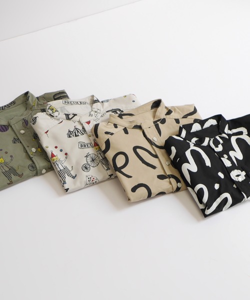 MAKE YOUR DAY（メイクユアデイ）の「総柄バンドカラー長袖シャツ■80～140cm（シャツ/ブラウス・キッズ・ブラック/オリーブ/アイボリー/ベージュ・110/100/90/80/120/130/140）」の15枚目の写真