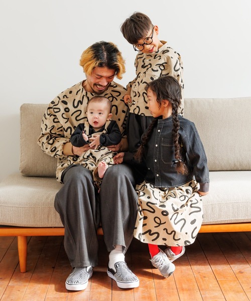 MAKE YOUR DAY（メイクユアデイ）の「総柄バンドカラー長袖シャツ■80～140cm（シャツ/ブラウス・キッズ・ブラック/オリーブ/アイボリー/ベージュ・110/100/90/80/120/130/140）」の18枚目の写真