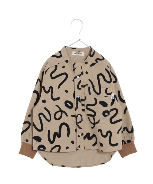 MAKE YOUR DAY（メイクユアデイ）の「総柄バンドカラー長袖シャツ■80～140cm（シャツ/ブラウス・キッズ・ブラック/オリーブ/アイボリー/ベージュ・110/100/90/80/120/130/140）」の6枚目の写真
