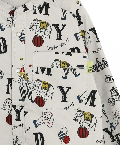 MAKE YOUR DAY（メイクユアデイ）の「総柄バンドカラー長袖シャツ■80～140cm（シャツ/ブラウス・キッズ・ブラック/オリーブ/アイボリー/ベージュ・110/100/90/80/120/130/140）」の21枚目の写真