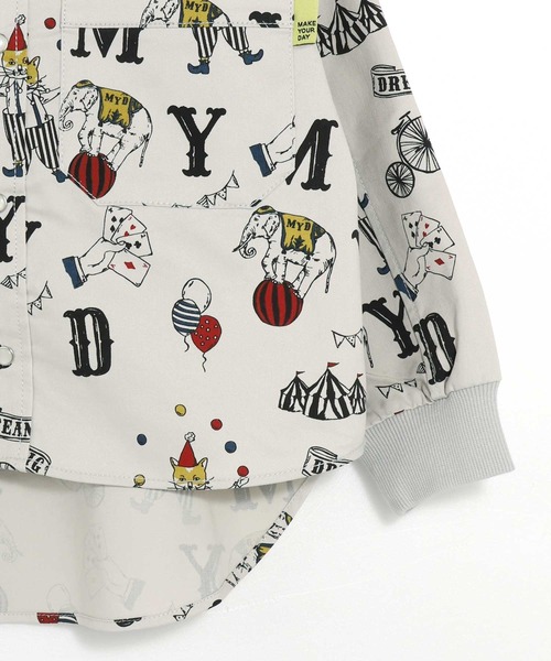 MAKE YOUR DAY（メイクユアデイ）の「総柄バンドカラー長袖シャツ■80～140cm（シャツ/ブラウス・キッズ・ブラック/オリーブ/アイボリー/ベージュ・110/100/90/80/120/130/140）」の22枚目の写真