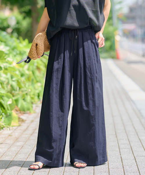 jujudhau ギャザーパンツ　リネン生地 生地セット】ギャザーパンツ プレーンリネン(パターン別売