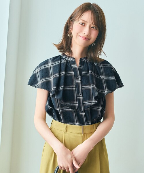 ANY SIS(エニィスィス)の「サッカーチェック ブラウス(シャツ/ブラウス・レディース・ダークブラウン系/ネイビー系・0)」の17枚目の写真