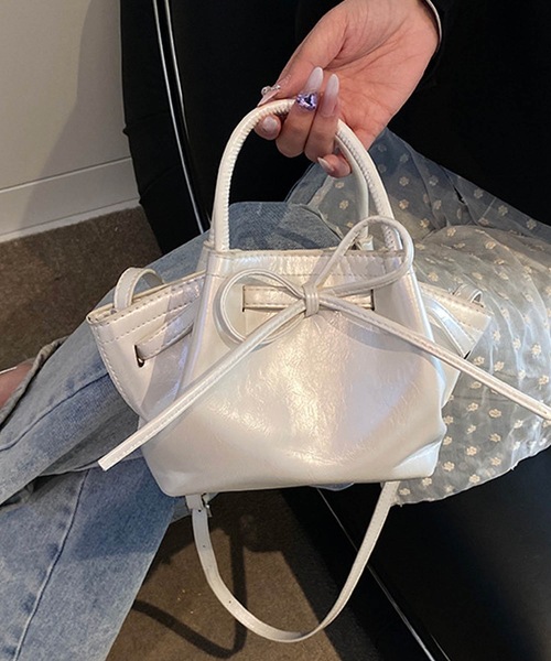LYN ミニトートバッグ ミニショルダーバッグ リボン lilLilly ショルダーバッグ フリルキャンバスリボンブック