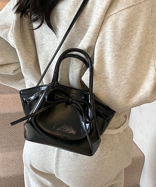 LYN ミニトートバッグ ミニショルダーバッグ リボン lilLilly ショルダーバッグ フリルキャンバスリボンブック