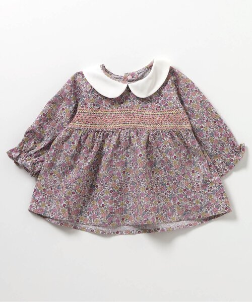 apres les cours(アプレレクール)の「花柄スモッキング刺繍セットアップ(その他ベビーウェア・キッズ・サックスブルー/ピンク・70/80)」の15枚目の写真