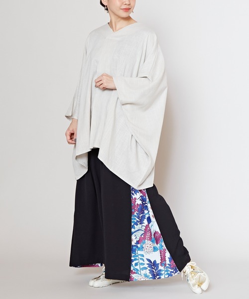 カヤ(カヤ)の「【カヤ】そよ風 八掛ワイドパンツ(その他パンツ・レディース・グリーン/スミクロ/レッド・FREE)」の7枚目の写真