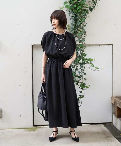 Rouge vif Anna（ルージュヴィフアンナ）の「ノースリーブワンピース（ワンピース・レディース・チャコールグレー/ブラック・フリー）」の4枚目の写真