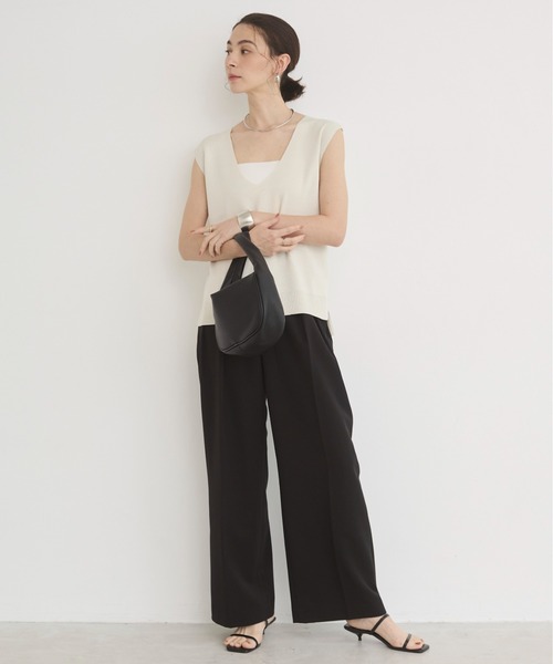 ANGIE（アンジー）の「【セットアップ対応】Vネック ノースリーブ ニット（ベスト・レディース・ブラウン/ベージュ/アイボリー/ブラック・FREE）」の17枚目の写真