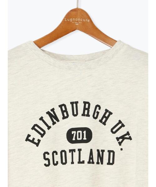 Lugnoncure（ルノンキュール）の「カレッジ風ロゴプリントミニ裏毛トップス（Tシャツ/カットソー・レディース・オフホワイト/ブルー/チャコールグレー・F）」の18枚目の写真